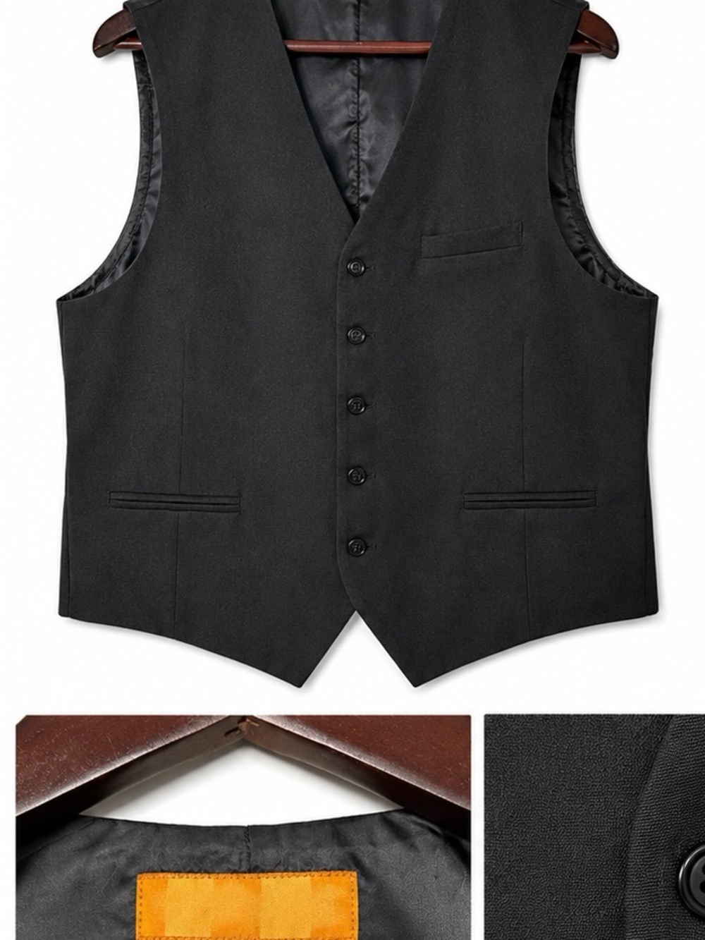 Richard Harris Black Formal Dress Vest Men’s Size XL Classic Adjustable Back